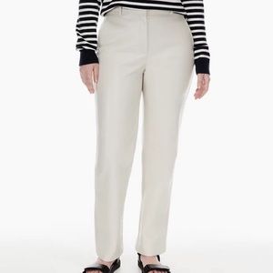 Aritzia Babaton Command Mid Rise Vegan Leather Pants Matte Pearl Cream Color